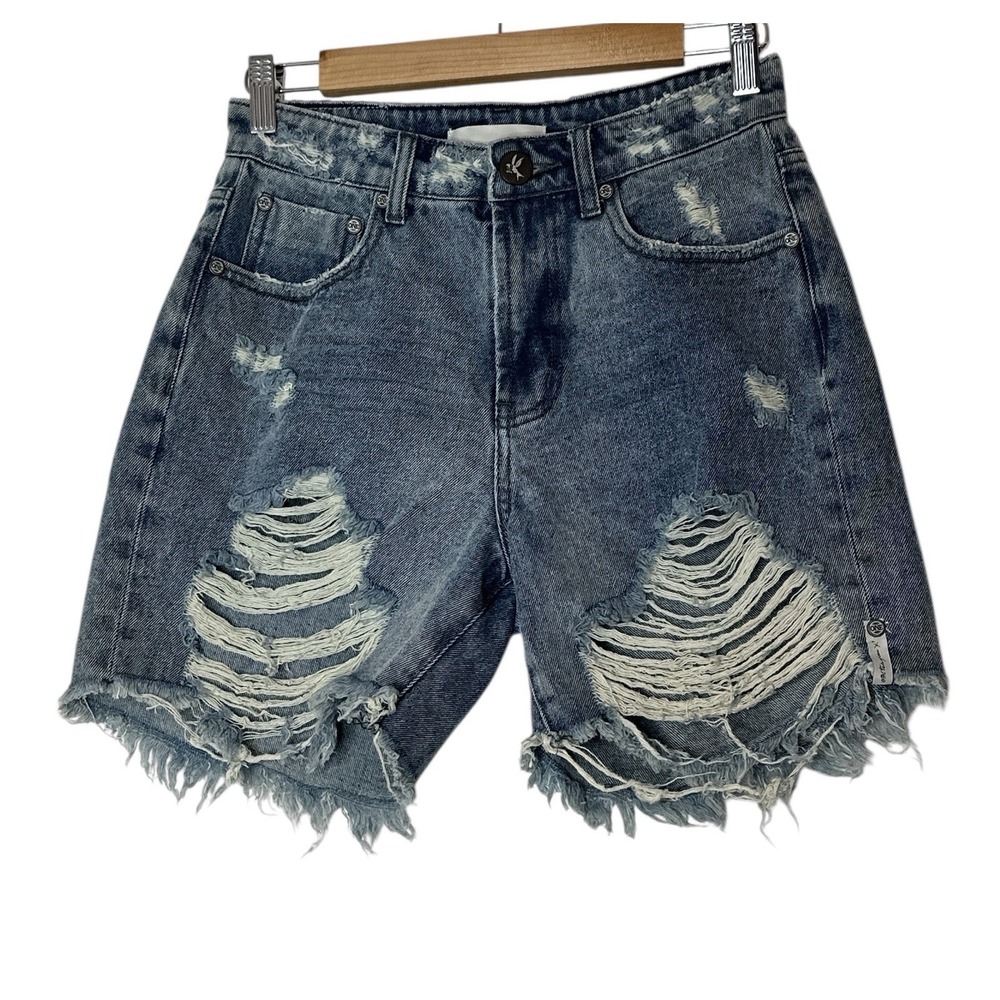 One Teaspoon Jean Legend Shorts Women 26‎ Blue Cutoff Distressed summer NWOT